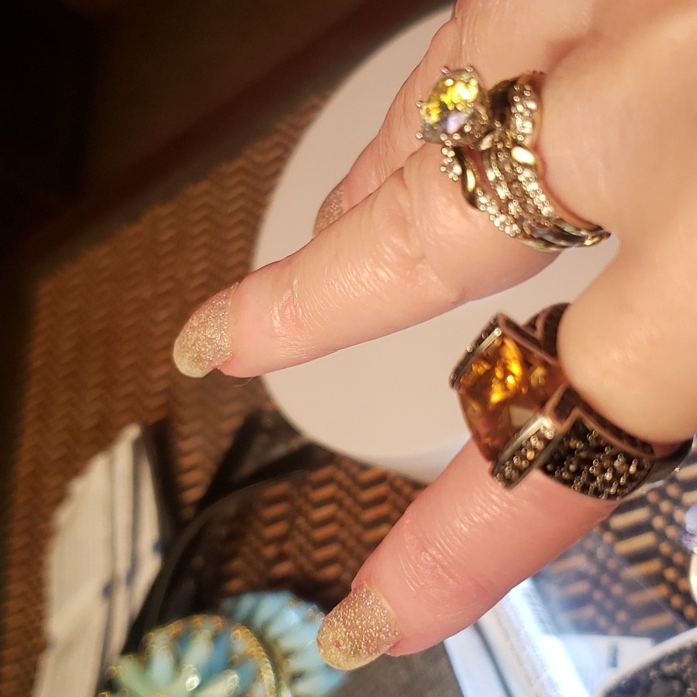 Spectacular Rare Estate Victoria Wieck  Madeira Citrine Ring - Picture 10 of 11